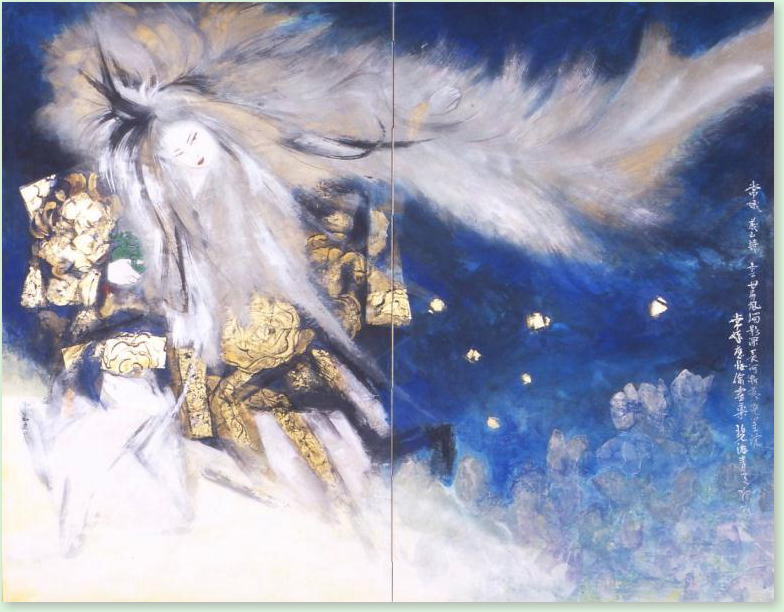 墨彩画（嫦娥）