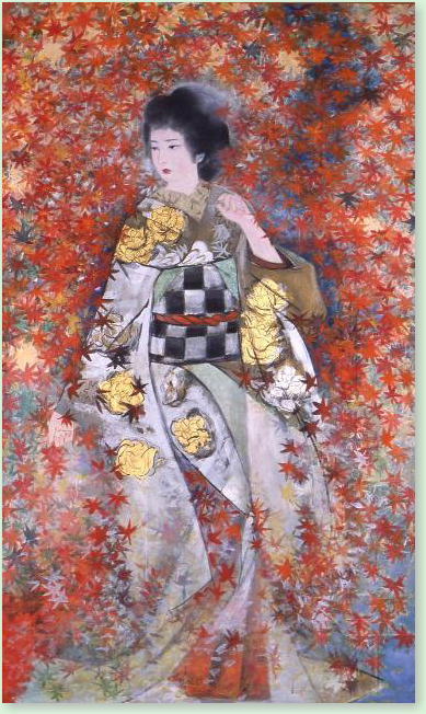 墨彩画（紅葉）