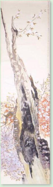 墨彩画（老木の桜）